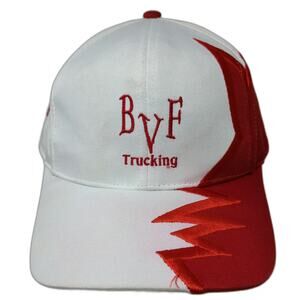 Kati Baseball Cap White Red One Size BVF Trucking Zigzag Slideback Hat Graphic